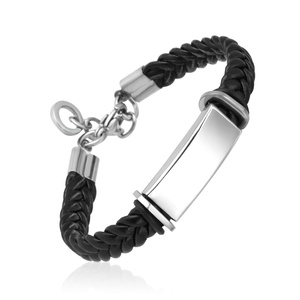 Men <b>Leather</b> Bangle Bracelet Wristband Wholesale Drop Shipping Mens Friendship Bracelet - Product Image 3