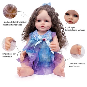 ของเล่นไวนิลสุดนุ่มสำหรับเด็กผู้หญิงวัยหัดเดินขนาด55ซม. ทำจากผมหยักศกสัมผัสของจริงน่ารักเบ็ตตี้ตัวเล็ก - Product Image 2