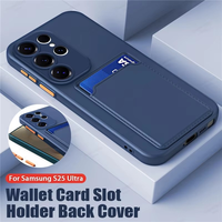 Étui en silicone liquide pour Samsung Galaxy S25 S24 S23 S22 S21 S20 Ultra Plus FE Edge avec porte-cartes pour Samsung A56 A55 A54 A53