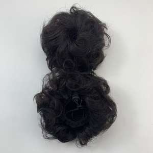 Chignon désordonné en cheveux humains pour une queue de cheval haute et volumineuse, avec cordon de serrage, idéal pour l'hiver - Product Image 1