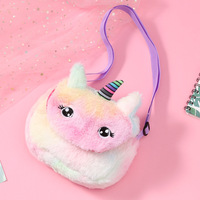 Sacs à bandoulière pour enfants, besaces à côté, mini licorne, en peluche, mignon, en fourrure, pour petites filles, vente en gros, nouvelle collection