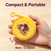 Porte-monnaie rond en peluche de la série Halloween, 8 cm, motif sorcière et citrouille de dessin animé, mignon, avec pendentif porte-clés coloré, pour cadeau de fête
