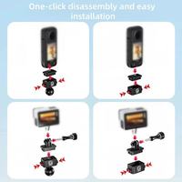 Support de caméra à dégagement rapide Kewig pour moto, antivol, en alliage d'aluminium, pour montage GoPro/Insta360 X5X4X3