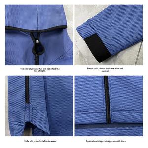 Veste de basketball sportive unie à capuche et fermeture éclair, coupe ample, pour couples, manteaux d'automne, en tissu jersey polyester 350g à séchage rapide, manches longues - Product Image 3