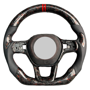 อุปกรณ์ตกแต่งรถยนต์สำหรับ <span class=keywords><strong>Civic</strong></span> <span class=keywords><strong>FE</strong></span> 2022-2026 <span class=keywords><strong>พวงมาลัย</strong></span>หุ้มหนัง Nappa ลายคาร์บอนไฟเบอร์ สปอร์ต 3 ก้าน ขนาด 30 มม. - Product Image 1