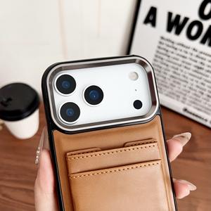 เคสโทรศัพท์ระดับพรีเมียมแบบย้อนยุคให้ความรู้สึกเหมือนหนัง PU + TPU เคสโทรศัพท์ทั้งหมดพร้อมช่องใส่บัตรสำหรับ iPhone 17 <span class=keywords><strong>Air</strong></span> 16 15 Pro <span class=keywords><strong>Max</strong></span> - Product Image 4