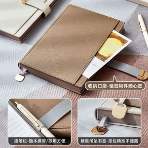 A5 PU Notebook Hardcover Magnetic Buckle Cover Pocket Business <b>Gifts</b> Set Enterprise Customized LOGO Wholesale - Product Image 4
