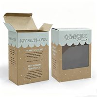 Boîte cadeau personnalisée en papier recyclable, imperméable, avec fenêtre, fond à fermeture automatique, pelliculage mat, pour jouets et poupées