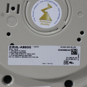 พัดลมแบบแรงเหวี่ยง Ziehl-abegg รุ่น RH35Z-2EK.6N.XR 118079 พร้อมลูกปืนแบบ Long Life ขนาด 350 มม. 230V AC สำหรับอุปกรณ์การแพทย์ - Product Image 4