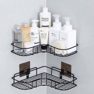 Support de Douche Mural Adhésif en Métal Sans Perçage, Étagère d'Angle Moderne Multifonctionnelle Non Pliable pour Salle de Bain, Gain de Place, Vente en Gros - Product Image 2