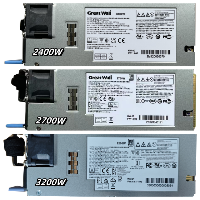 Great Wall High Efficiency Server PSU Module Rated Power 2400W 2700W 3200W Redundant Power Supply for Server
