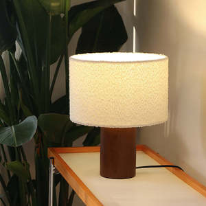 Soft Cloud <b>Bedside</b> Lamp Ash Wood Cream White Led <b>Light</b> Eye Caring Table Lamp - Product Image 1