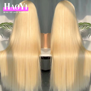 <span class=keywords><strong>Parrucca</strong></span> in <span class=keywords><strong>Capelli</strong></span> Umani Vergini Brasiliani 40 Pollici, Onda Profonda 613, Frontale HD 13x6 Senza Colla, Colore Biondo, per Donne - Product Image 2