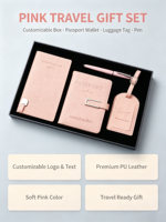 Coffret Cadeau de Voyage d'Affaires de Luxe avec Logo Personnalisé, Porte-Passeport RFID, Étiquette à Bagages, Stylo Exécutif, Coffret Cadeau d'Entreprise 4 pièces pour Hommes
