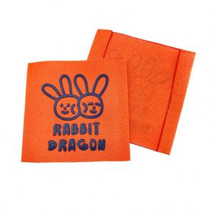 Étiquette tissée personnalisée de haute qualité pour vêtements, avec logo de marque, pliée à l'extrémité, pour étiquette de taille de vêtement - Product Image 2