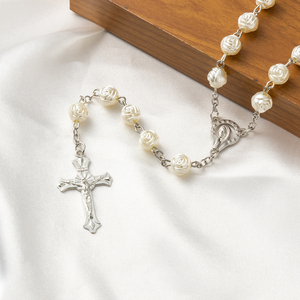Collier de <span class=keywords><strong>prière</strong></span> chrétien en perles de résine en forme de rose de 8 mm, cadeau pour la <span class=keywords><strong>prière</strong></span> à l'église, pour la Pâques, le sacrifice chrétien, la première communion - Product Image 4