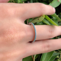 Anneaux en argent simples de haute qualité pour femmes, nouveau design, anneau circulaire exquis en turquoise pour mariage et fiançailles