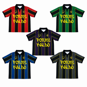 Klassieke gestreepte design ademende zomer voetbal T-shirt custom digitale print heren retro voetbaltenue - Product Image 1