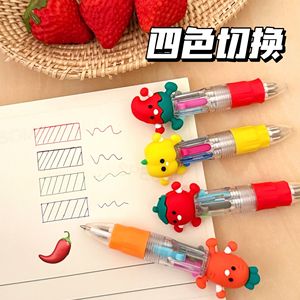 Mini stylos à bille mignons de dessin animé, bouton-poussoir multicolore pour les étudiants, usage scolaire et de bureau - Product Image 4