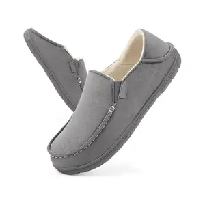 Kadın Drop-in topuk Microsuede terlik kapalı açık mokasen terlik için rahat bellek köpük ev ayakkabıları