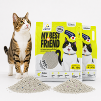 Litière pour chat en bentonite OEM, sans poussière, sable sphérique, bonne désodorisation, grosses particules, moins propres à être emportées