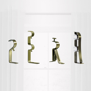 Supports de <span class=keywords><strong>tringle</strong></span> à rideaux en métal bronze antique modernes, supports fixes doubles à <span class=keywords><strong>fixation</strong></span> murale pour kit de quincaillerie de décoration intérieure - Product Image 4