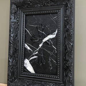 Decorazione da Parete in Marmo <span class=keywords><strong>Nero</strong></span> Calacatta Stile Retrò Europeo con Intaglio a Croce - Product Image 4