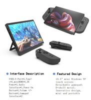 PC Gaming Genggam Layar Sentuh 10.5 inci Intel N95 Windows 11 Gamepad Lepas Pasang Portabel Go Laptop Game Mini Sentuh Lepas Pasang