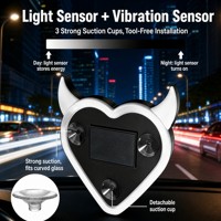 Lampe d'ambiance LED solaire pour voiture, cœur de démon, néon, RGB multicolore, allumage/extinction automatique, décoration de fenêtre, universelle, ABS, murale