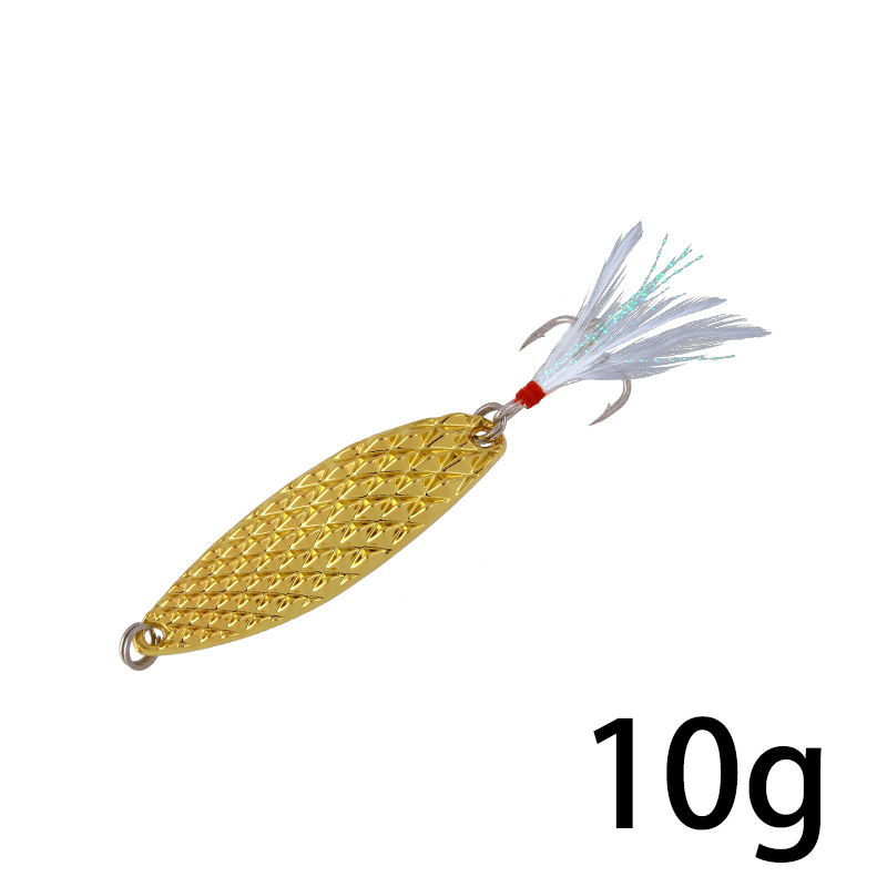 10g de plumes dorées sang rainure crochet