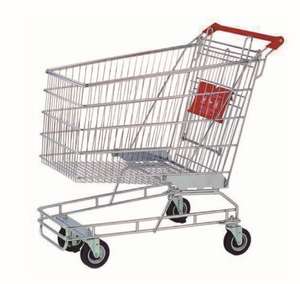 Chariot à provisions à poussée manuelle de supermarché chariot à panier de manutention en acier chariot à provisions pliable - Product Image 2