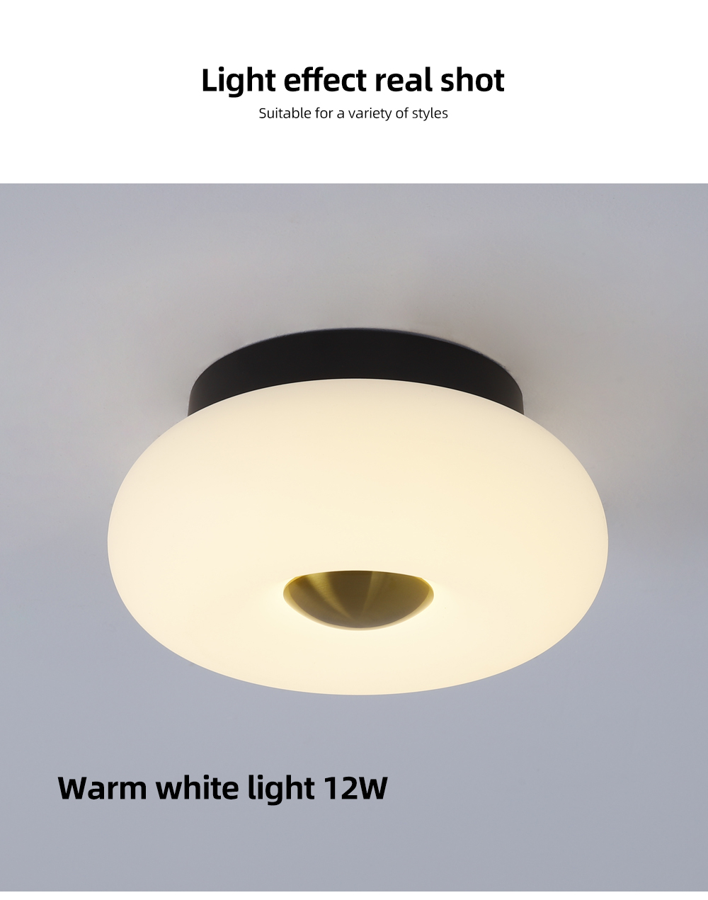 Modern Popular 3 Color changeable Round Led Ceiling Light 12w 24w PE Lamp For North Europe