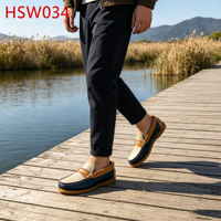 HY, Chaussures bateau minimalistes en cuir véritable, semelle extérieure en caoutchouc colorée et durable, style jamaïcain populaire, tailles 27-47, HSW033