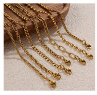Nouvelle Chaîne Hip-Hop Torsadée en Acier Inoxydable Style Européen et Américain, Chaîne de Singapour Polyvalente Plaqué Or 18K, Collier DIY