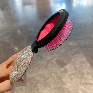 Multi purpose alta <span class=keywords><strong>estetica</strong></span> rotondo pettine pieghevole con diamante creativo intarsio portatile con specchio - Product Image 3