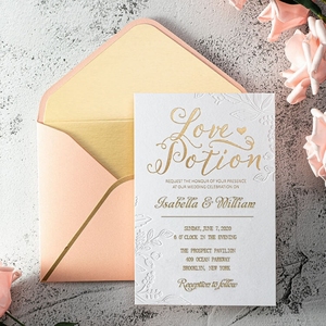 บัตรเชิญงานแต่งแบบสั่งทำลายนูน/เลเซอร์ตัด/กระดาษฟอยล์สีทอง tarjeta de Boda - Product Image 3