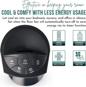 Quạt tháp điện thông minh 36 inch chất lượng cao năm 2024, có chức năng xoay, êm ái, làm bằng nhựa, dùng cho gia đình và khách sạn, kèm điều khiển từ xa - Product Image 2