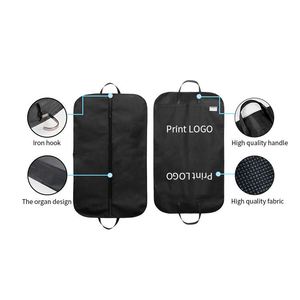 Housse de protection pliable personnalisée en non-tissé transparent pour costumes homme et robes de mariée de luxe, sac de transport suspendu avec fermeture éclair pour vêtements, vente en gros - Product Image 6