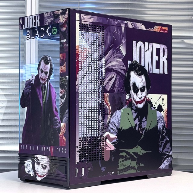 Joker & Harley Quinn Design Custom PC Case with Dual Full Side Tempered Glass Vertical ATX Tower Gaming Computer Case