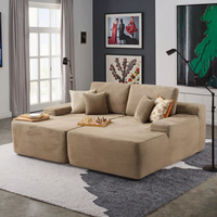 Sofa kasur korduroi Modular Super dalam, Sofa terkompresi mewah untuk Apartemen Vila kemasan vakum furnitur ruang tamu