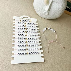 Bracciale da <span class=keywords><strong>damigella</strong></span> d'onore personalizzato da sposa Set 12 pezzi bracciale da festa regolabile con ciondolo a forma di lettera a cuore per donna ragazza - Product Image 5