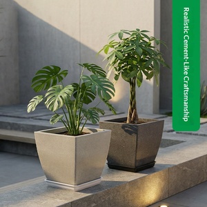 Pot de fleurs créatif en résine respirante, style nordique, imitation béton, <span class=keywords><strong>grand</strong></span> format, durable, facile à nettoyer, pour balcon et usage domestique, idéal pour les Monstera - Product Image 3
