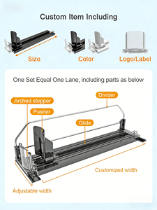 Automatisch drankenrek met veermechanisme, plastic <span class=keywords><strong>display</strong></span> organizer voor drankenflessen voor de koelkast - Product Image 3