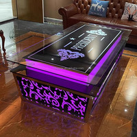 KTV moderne Table basse en verre éclairée par LED pour la maison Bar Park Hotel Night Club Salon Divertissement Salon Farmhouse Workshop