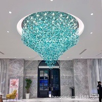 Lustres en cristal pour restaurants et hôtels, source de lumière LED, taille et style personnalisés, installation pour hall d'entrée, salle de banquet, salles à manger