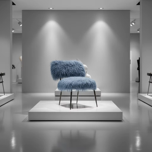 Silla de Comedor Moderna de Lujo con Piel Sintética de Cordero para Salón de Belleza de Diseño, Suite Ejecutiva de Hotel <span class=keywords><strong>Boutique</strong></span> y Rincón de Estudio en Casa de Lujo - Product Image 1