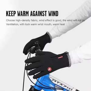 Gants d'hiver chauds pour sports de plein air, imperméables, coupe-vent, à doigts entiers, pour vélo, moto, course à pied, écran tactile, rayés - Product Image 3
