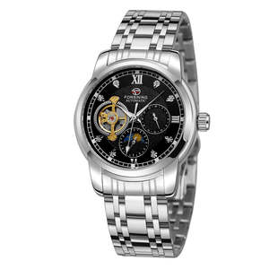 Reloj Mecánico Automático FORSINING para Hombre, de Lujo, con Correa de Metal, Tourbillon, Luminoso, con Diamantes Artificiales - Product Image 4