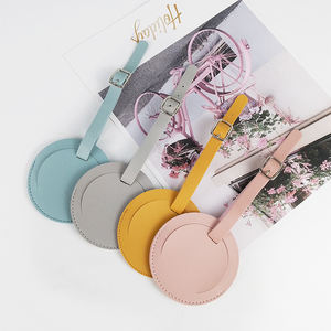 Etiquetas de Equipaje Personalizadas de Cuero PU con Forma Circular, Resistentes al Agua, para Viajes, Etiquetas de Equipaje Personalizadas por Sublimación al por Mayor - Product Image 6