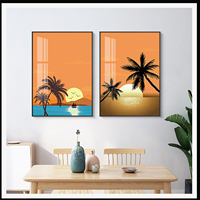 Ensemble d'impressions sur toile murales en deux parties, motif nature morte orange et vin, pour salle à manger, cuisine, restaurant, hôtel